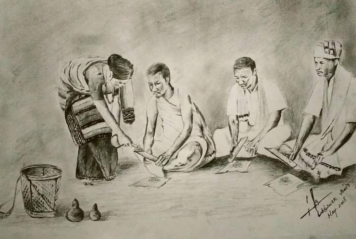 Dara Disha dimasa poem, Lakheswar Bodo's art Dara Disha dimasa poem